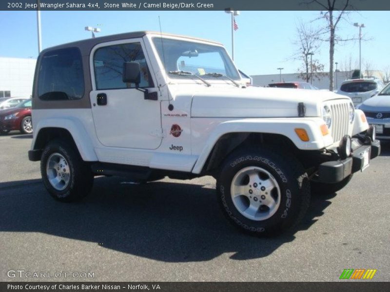 Stone White / Camel Beige/Dark Green 2002 Jeep Wrangler Sahara 4x4