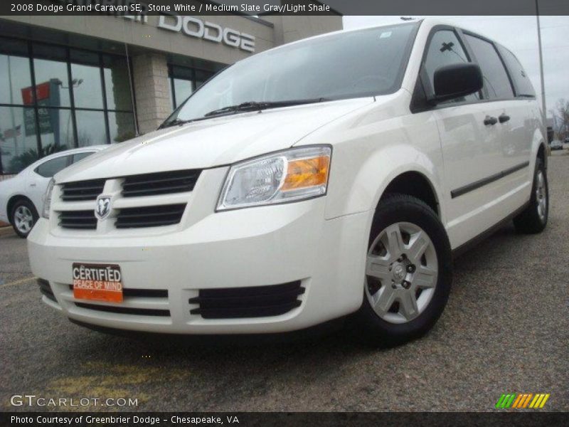 Stone White / Medium Slate Gray/Light Shale 2008 Dodge Grand Caravan SE