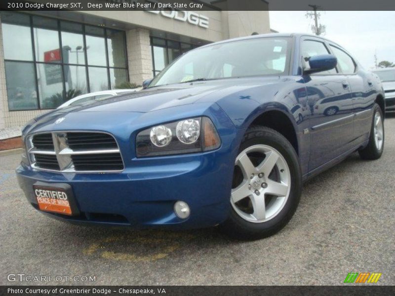 Deep Water Blue Pearl / Dark Slate Gray 2010 Dodge Charger SXT