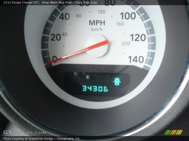 Deep Water Blue Pearl / Dark Slate Gray 2010 Dodge Charger SXT