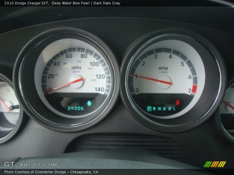 Deep Water Blue Pearl / Dark Slate Gray 2010 Dodge Charger SXT