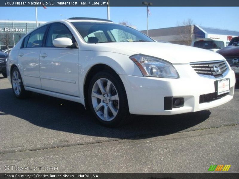 Winter Frost Pearl / Cafe Latte 2008 Nissan Maxima 3.5 SE