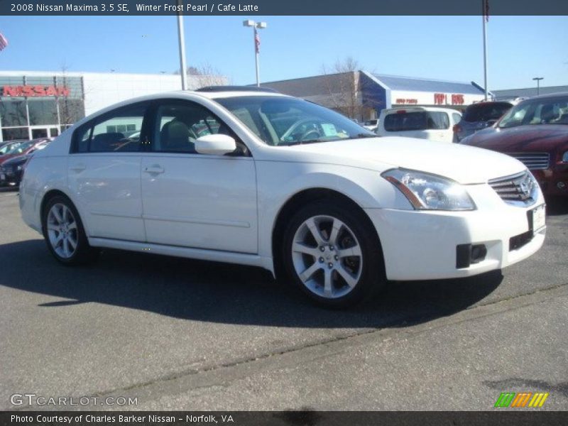 Winter Frost Pearl / Cafe Latte 2008 Nissan Maxima 3.5 SE
