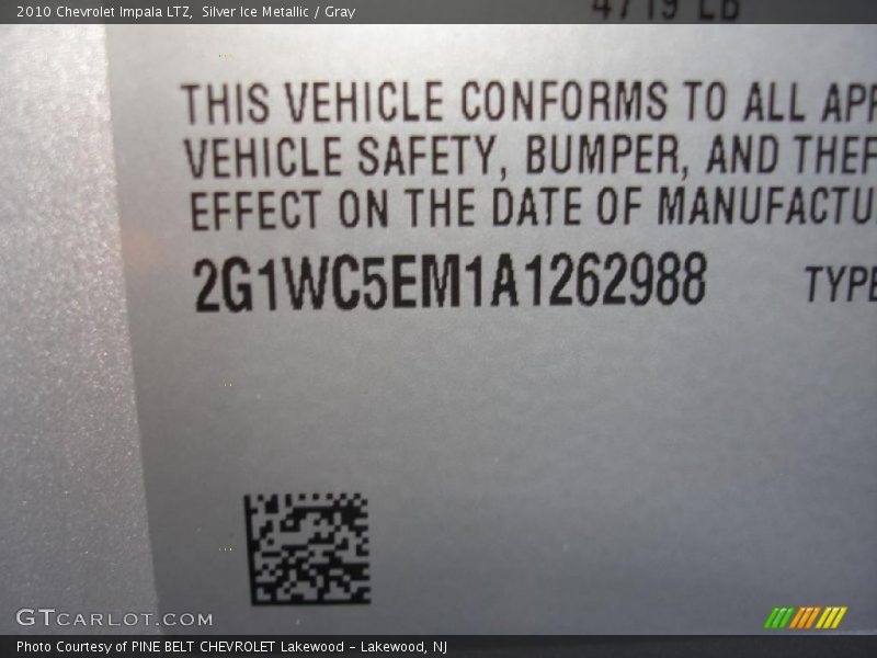 Silver Ice Metallic / Gray 2010 Chevrolet Impala LTZ
