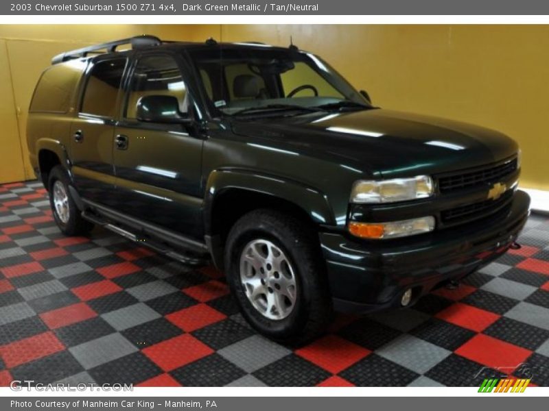 Dark Green Metallic / Tan/Neutral 2003 Chevrolet Suburban 1500 Z71 4x4