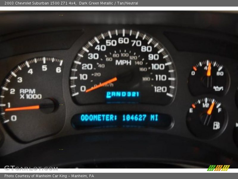 Dark Green Metallic / Tan/Neutral 2003 Chevrolet Suburban 1500 Z71 4x4