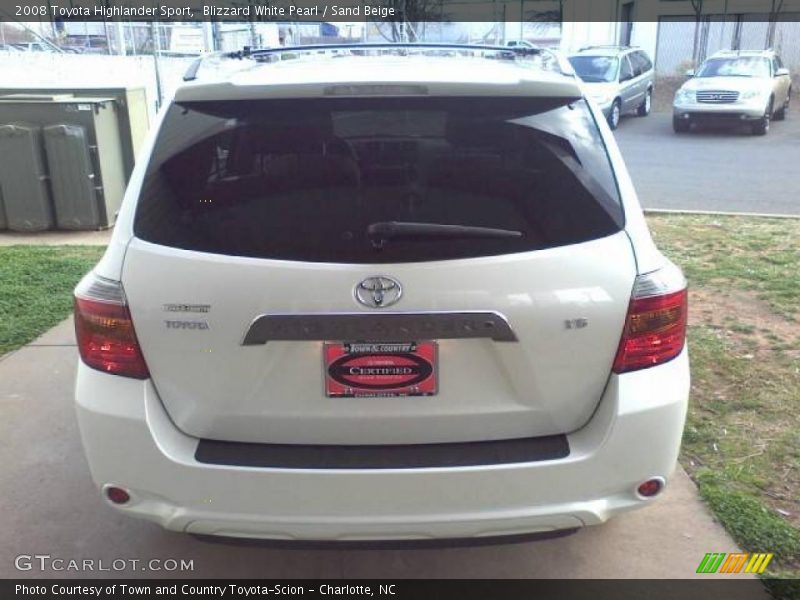 Blizzard White Pearl / Sand Beige 2008 Toyota Highlander Sport