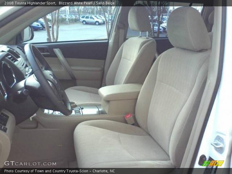 Blizzard White Pearl / Sand Beige 2008 Toyota Highlander Sport