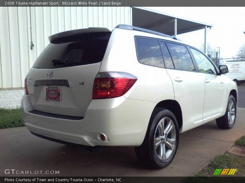 Blizzard White Pearl / Sand Beige 2008 Toyota Highlander Sport