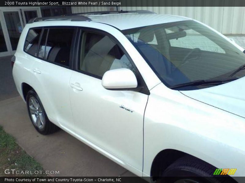 Blizzard White Pearl / Sand Beige 2008 Toyota Highlander Sport