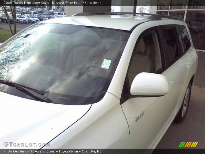 Blizzard White Pearl / Sand Beige 2008 Toyota Highlander Sport