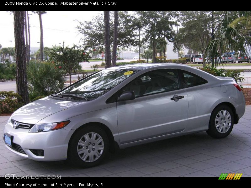 Alabaster Silver Metallic / Gray 2008 Honda Civic DX Coupe