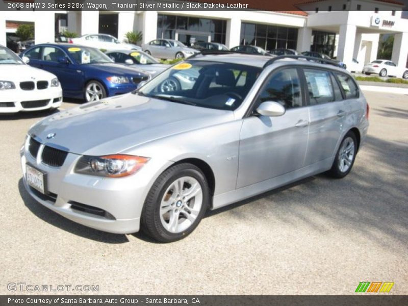 Titanium Silver Metallic / Black Dakota Leather 2008 BMW 3 Series 328xi Wagon