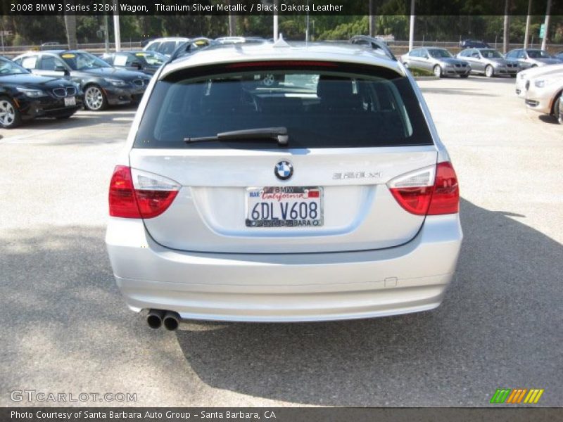 Titanium Silver Metallic / Black Dakota Leather 2008 BMW 3 Series 328xi Wagon