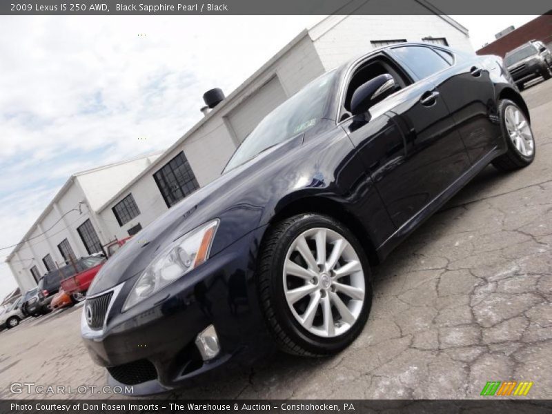 Black Sapphire Pearl / Black 2009 Lexus IS 250 AWD