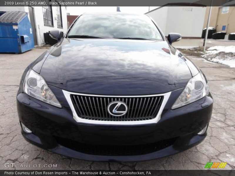 Black Sapphire Pearl / Black 2009 Lexus IS 250 AWD