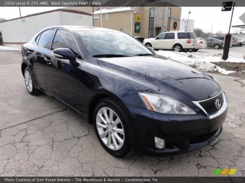 Black Sapphire Pearl / Black 2009 Lexus IS 250 AWD
