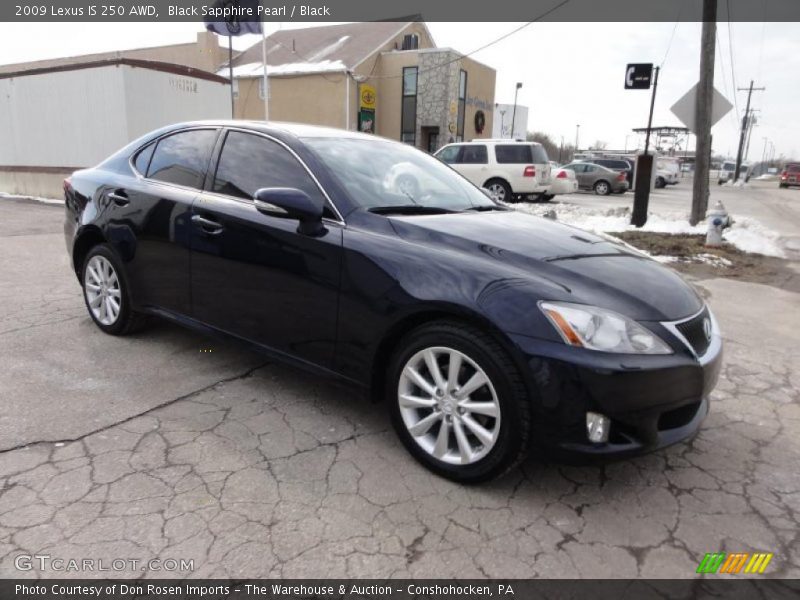 Black Sapphire Pearl / Black 2009 Lexus IS 250 AWD