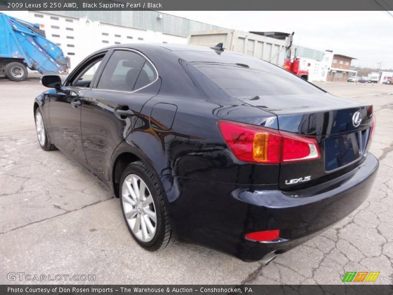Black Sapphire Pearl / Black 2009 Lexus IS 250 AWD