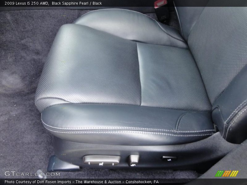 Black Sapphire Pearl / Black 2009 Lexus IS 250 AWD