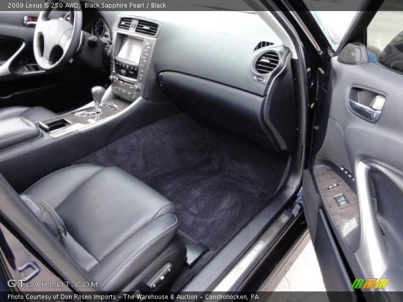 Black Sapphire Pearl / Black 2009 Lexus IS 250 AWD