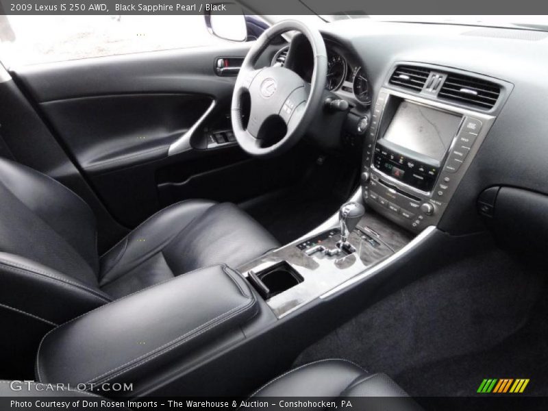Black Sapphire Pearl / Black 2009 Lexus IS 250 AWD