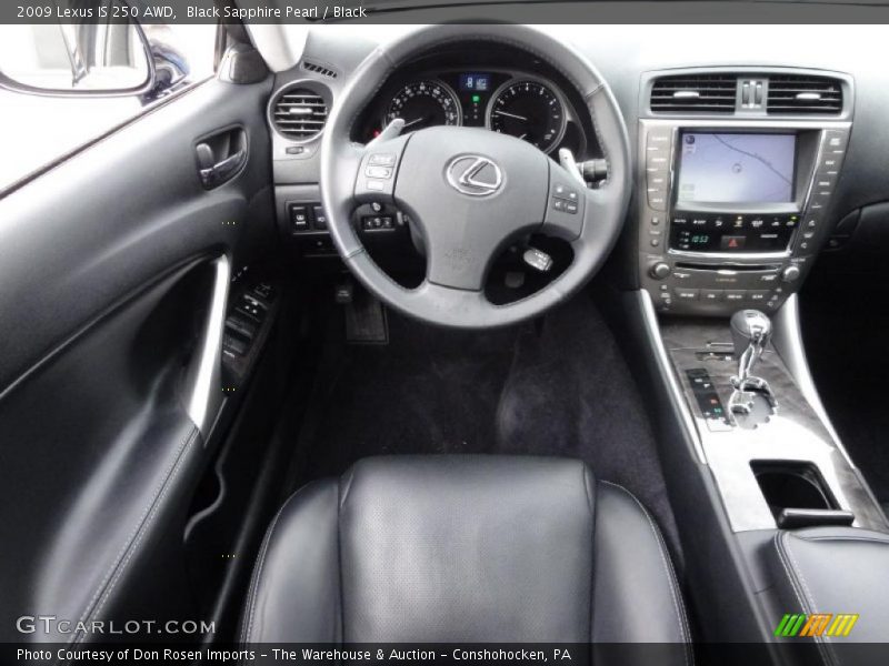Black Sapphire Pearl / Black 2009 Lexus IS 250 AWD
