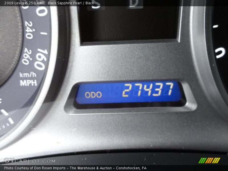 Black Sapphire Pearl / Black 2009 Lexus IS 250 AWD
