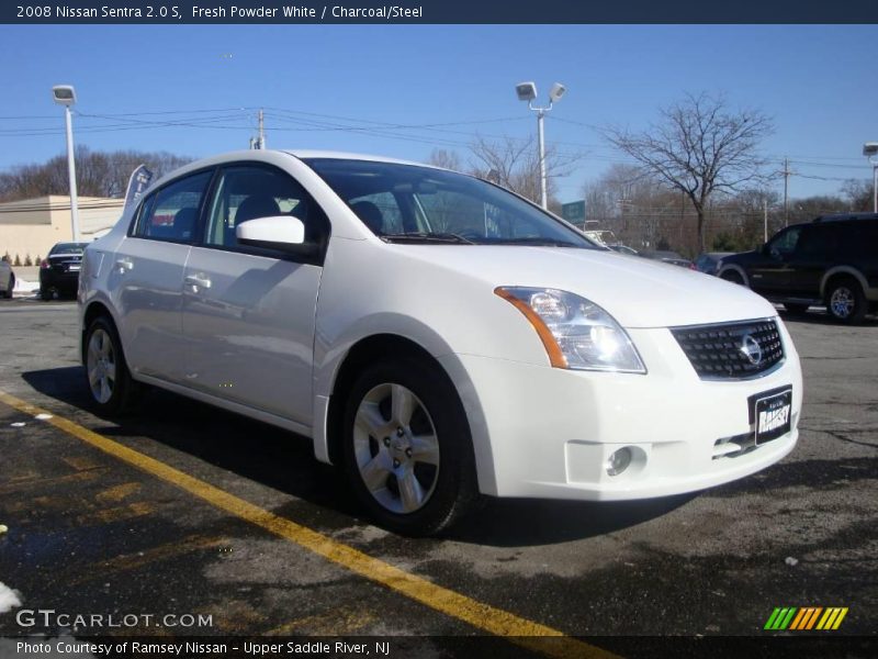 Fresh Powder White / Charcoal/Steel 2008 Nissan Sentra 2.0 S