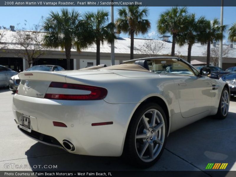 Pearl White / Sandstorm/Caspian Blue 2008 Aston Martin V8 Vantage Roadster