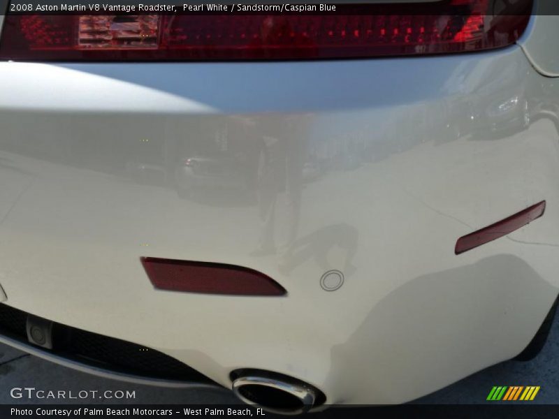 Pearl White / Sandstorm/Caspian Blue 2008 Aston Martin V8 Vantage Roadster
