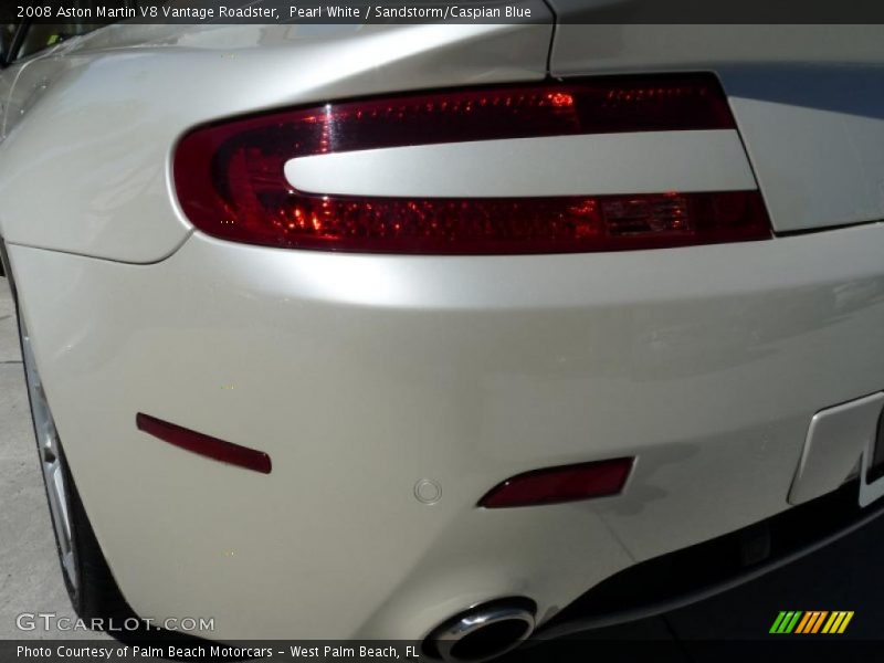 Pearl White / Sandstorm/Caspian Blue 2008 Aston Martin V8 Vantage Roadster