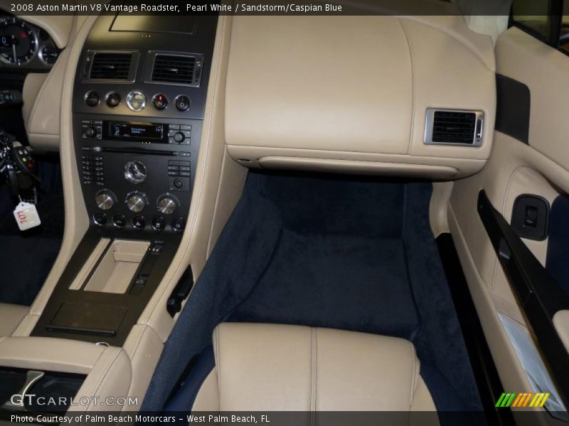  2008 V8 Vantage Roadster Sandstorm/Caspian Blue Interior