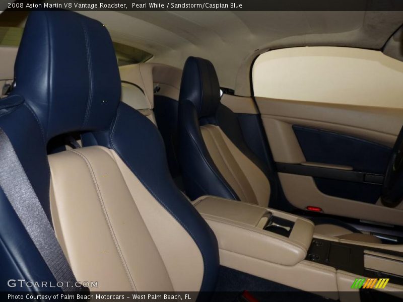  2008 V8 Vantage Roadster Sandstorm/Caspian Blue Interior
