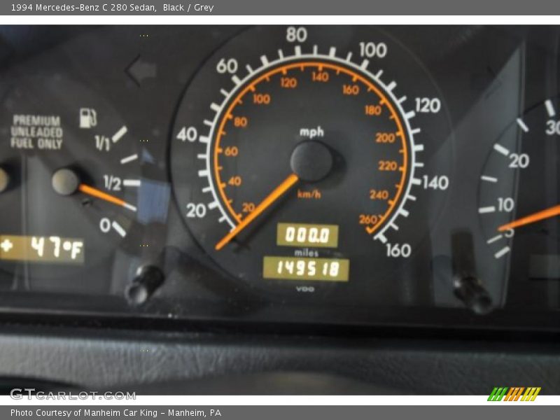 Black / Grey 1994 Mercedes-Benz C 280 Sedan