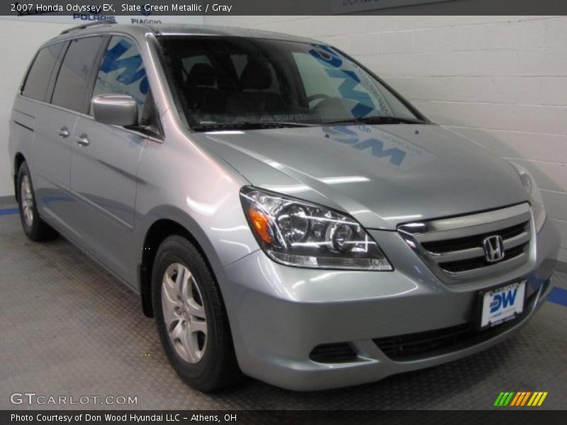 Slate Green Metallic / Gray 2007 Honda Odyssey EX