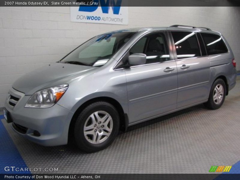 Slate Green Metallic / Gray 2007 Honda Odyssey EX