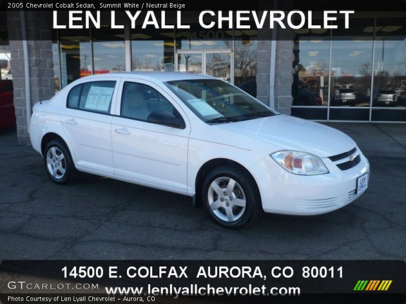 Summit White / Neutral Beige 2005 Chevrolet Cobalt Sedan