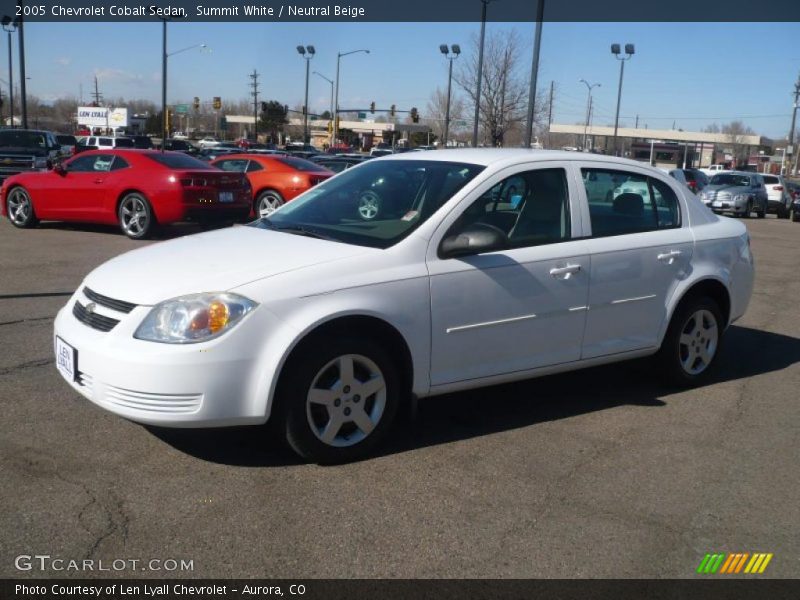 Summit White / Neutral Beige 2005 Chevrolet Cobalt Sedan