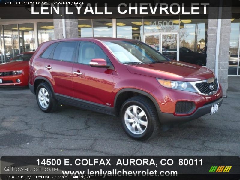 Spicy Red / Beige 2011 Kia Sorento LX AWD