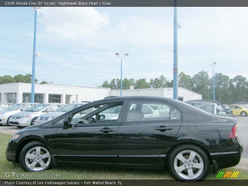 Nighthawk Black Pearl / Gray 2008 Honda Civic EX Sedan