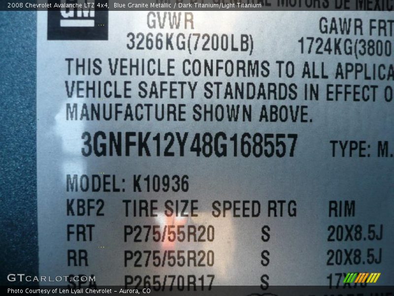 Blue Granite Metallic / Dark Titanium/Light Titanium 2008 Chevrolet Avalanche LTZ 4x4