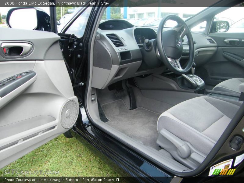Nighthawk Black Pearl / Gray 2008 Honda Civic EX Sedan