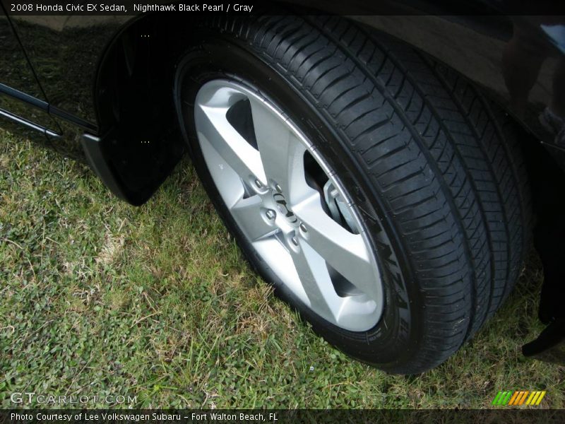 Nighthawk Black Pearl / Gray 2008 Honda Civic EX Sedan