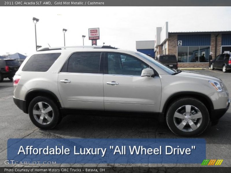 Gold Mist Metallic / Cashmere 2011 GMC Acadia SLT AWD