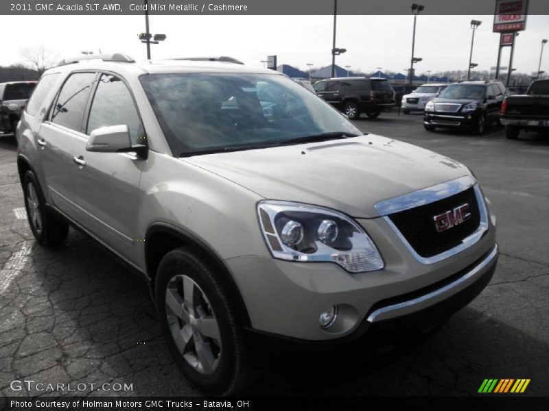 Gold Mist Metallic / Cashmere 2011 GMC Acadia SLT AWD