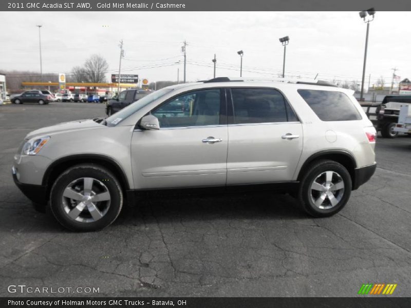 Gold Mist Metallic / Cashmere 2011 GMC Acadia SLT AWD