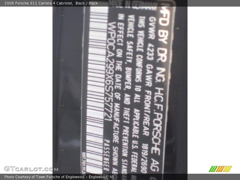 Black / Black 2006 Porsche 911 Carrera 4 Cabriolet