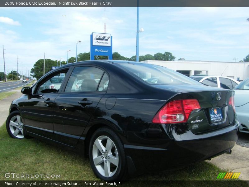 Nighthawk Black Pearl / Gray 2008 Honda Civic EX Sedan