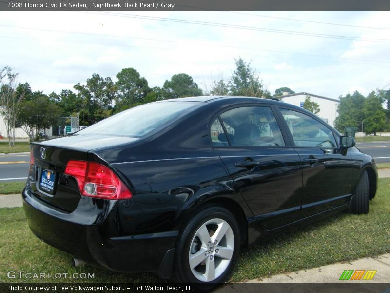 Nighthawk Black Pearl / Gray 2008 Honda Civic EX Sedan